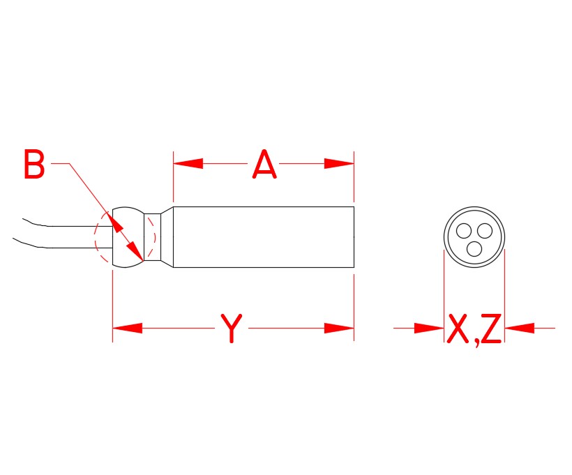 Tri Star LED Light, S0803-0000, S0803-000R, Line Drawing